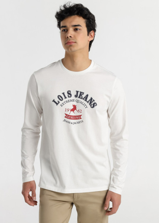 Camiseta Manga Larga Gráfica blanca