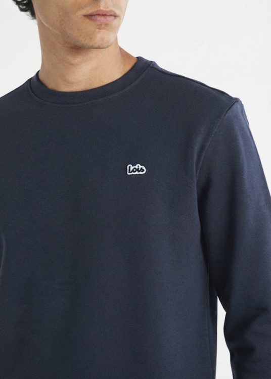 Sudadera De Cuello Redondo Básica Con Parche De Logotipo Jeans Para Hombre  Estética Masculina azul