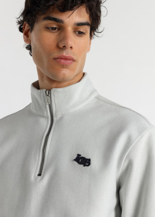 Sudadera Cremallera Aplicación blanca