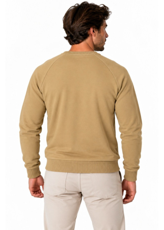 Jersey Cuello Redondo Punto Básico logo Bordado marrón