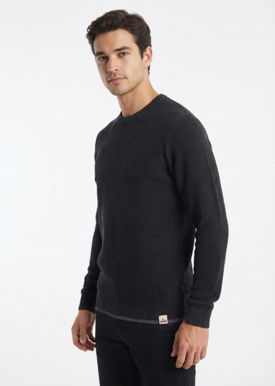 Jersey Cuello Redondo Textura Waffle gris
