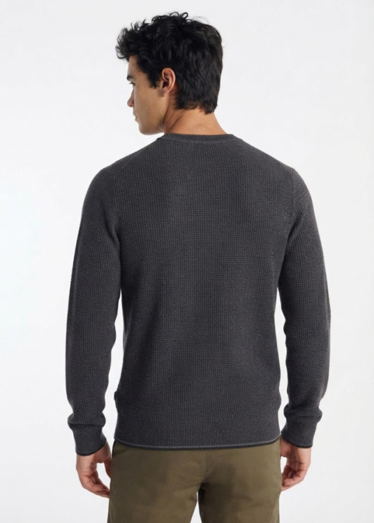 Jersey Cuello Redondo Textura Waffle gris