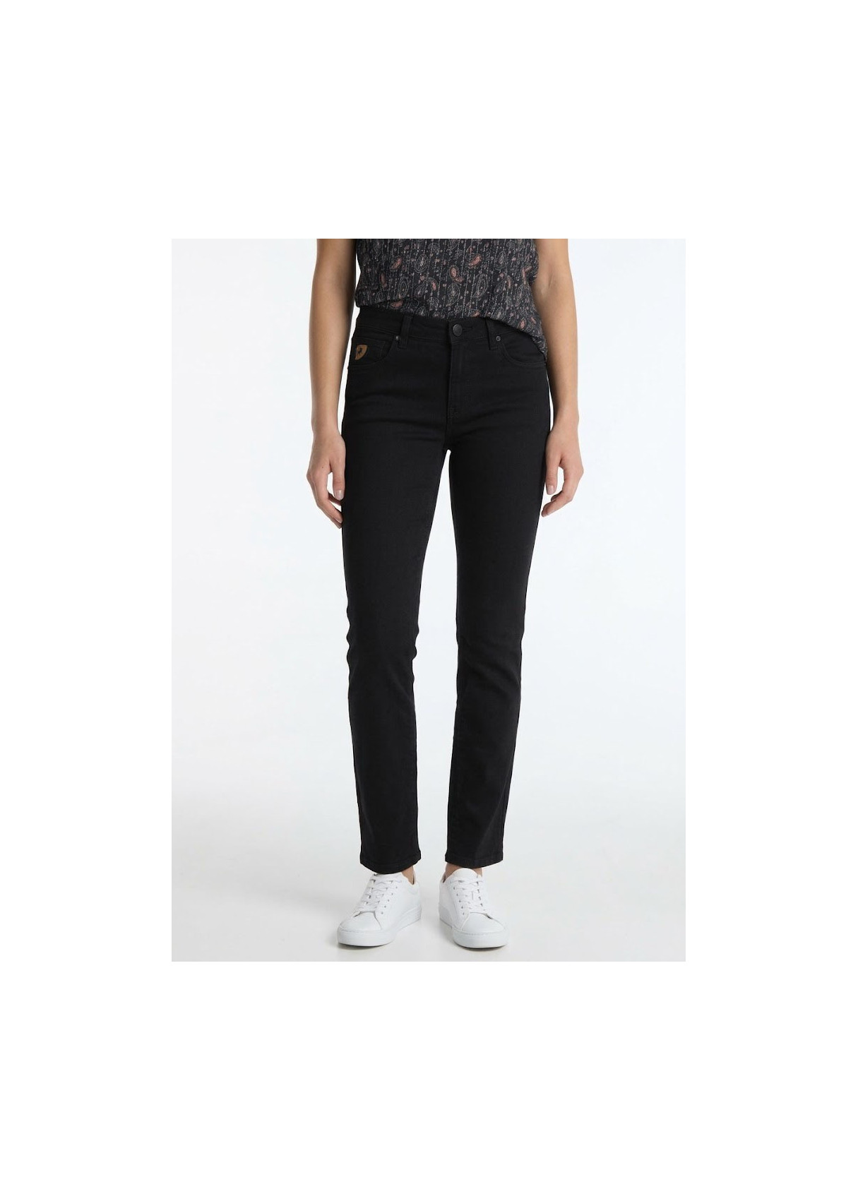  Jeans cintura media skinny negros