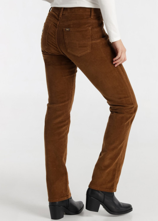 Jeans Straight Pana Elástica color marrón