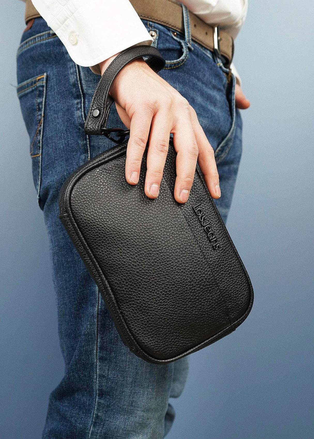 Bolso de Mano con Asa Pequeña y Cierre de Cremallera negro