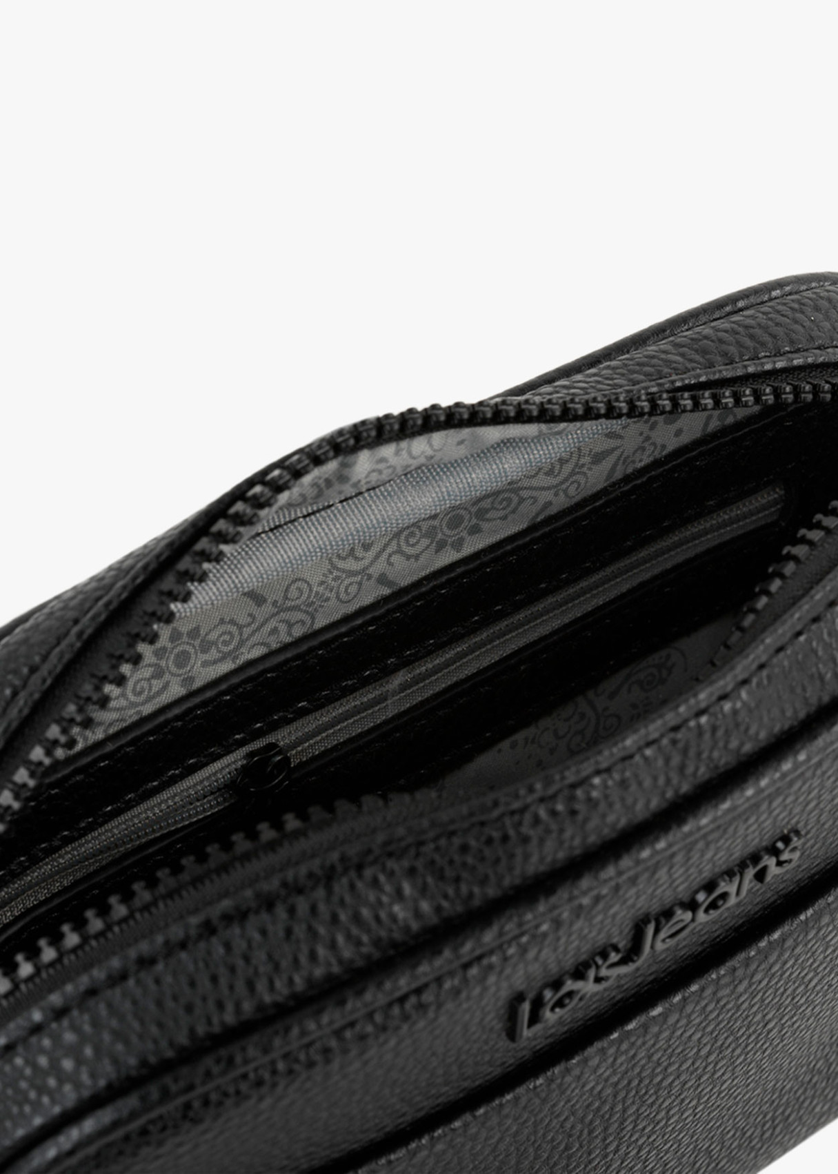 Bolso de Mano con Asa Pequeña y Cierre de Cremallera negro