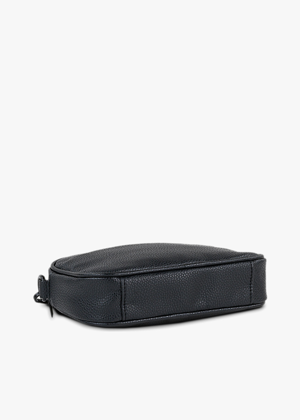 Bolso de Mano con Asa Pequeña y Cierre de Cremallera negro