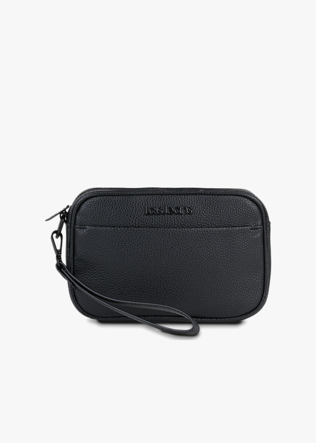 Bolso de Mano con Asa Pequeña y Cierre de Cremallera negro