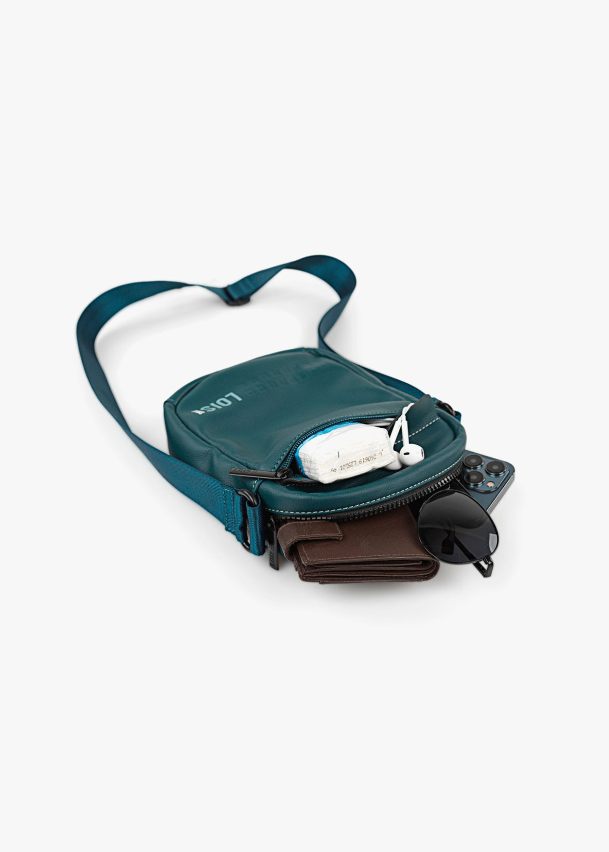 Bolso Impermeble con Bandolera Ajustable y Doble Compartimento azul