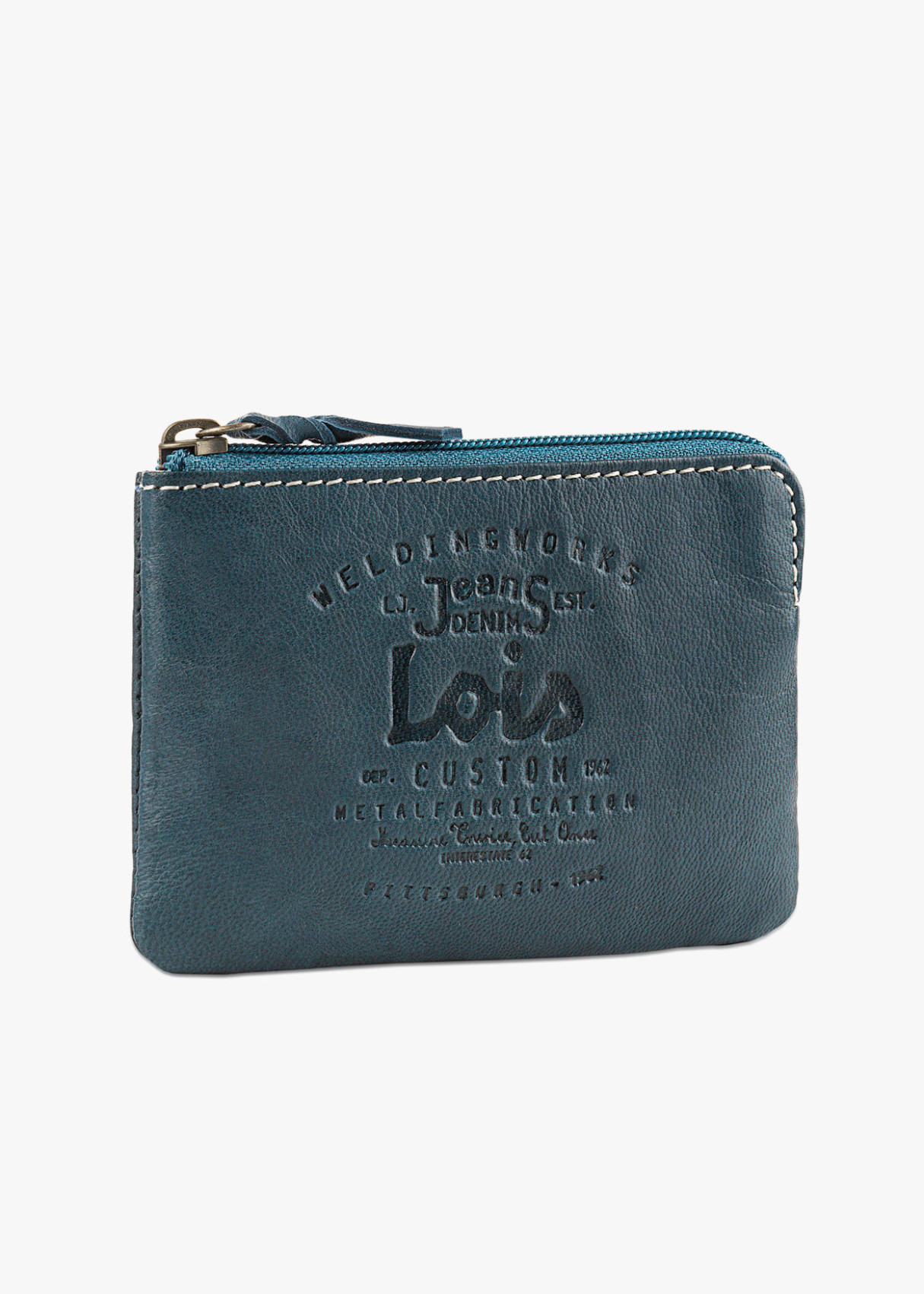 Monedero de Cuero Azul