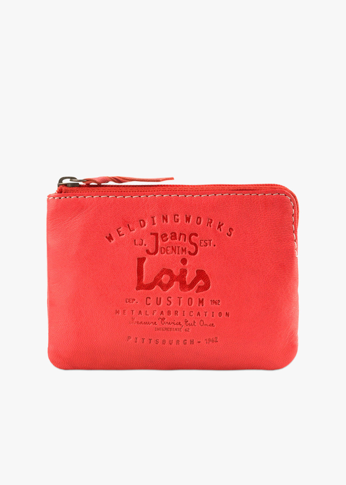 Monedero de cuero vintage rojo