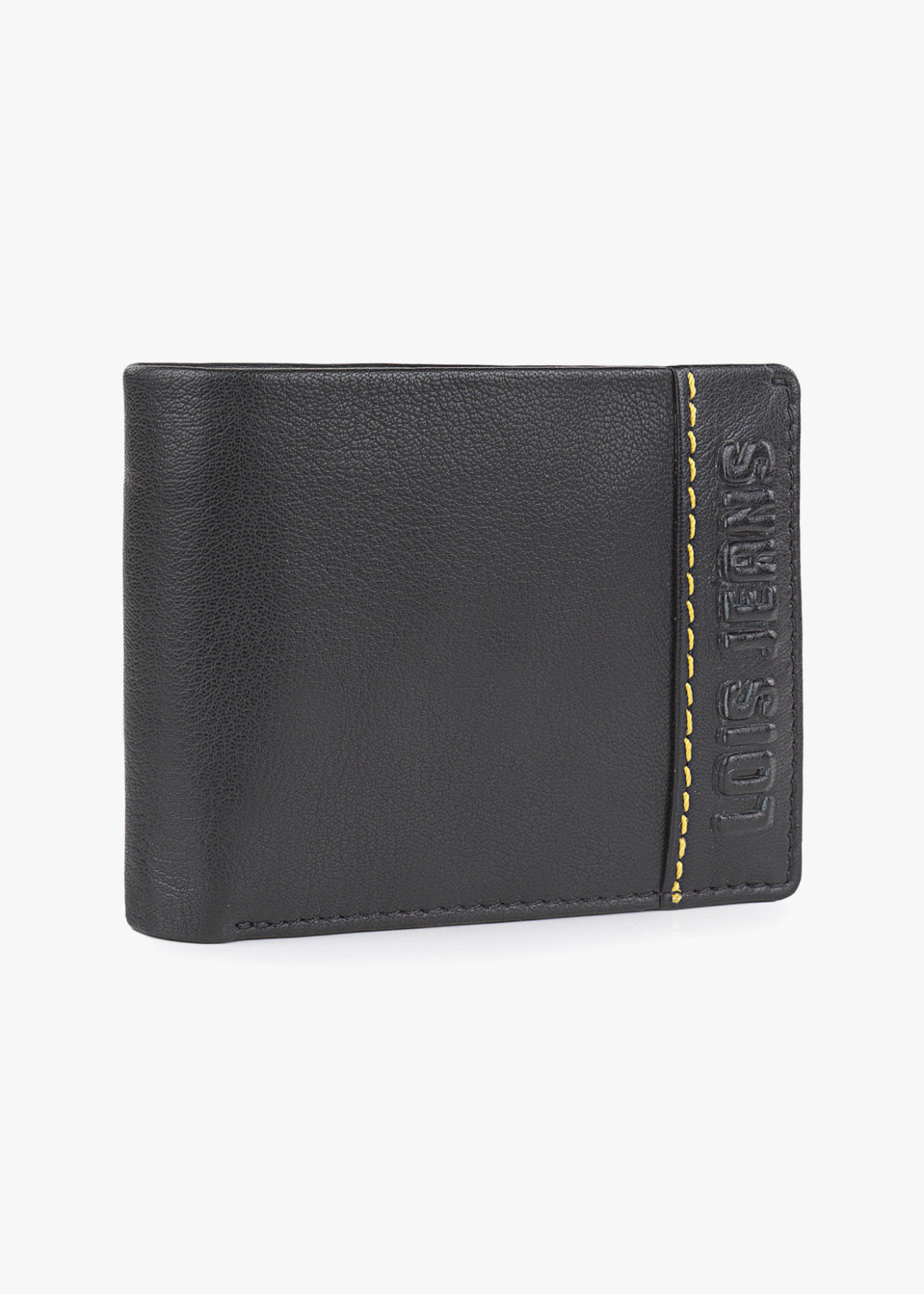 Cartera billetera de piel con compartimento y monedero negra
