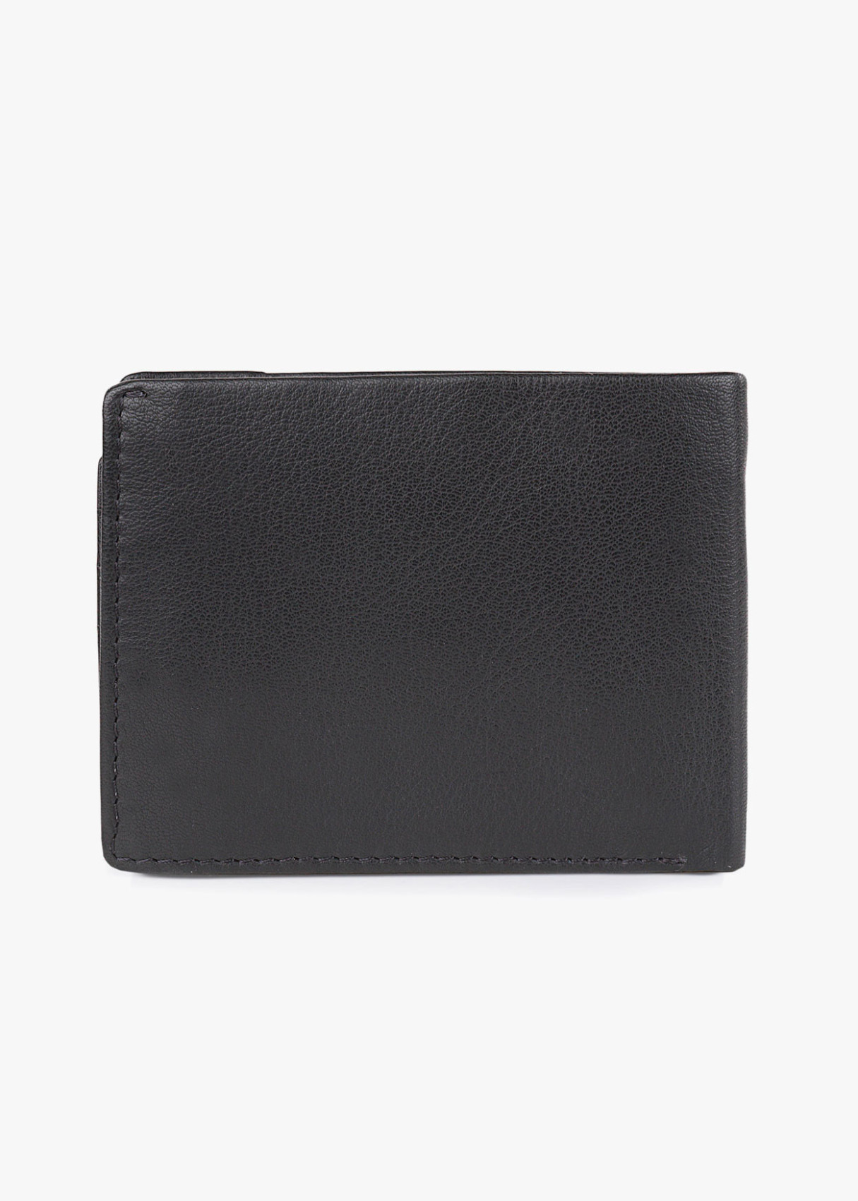 Cartera billetera de piel con compartimento y monedero negra