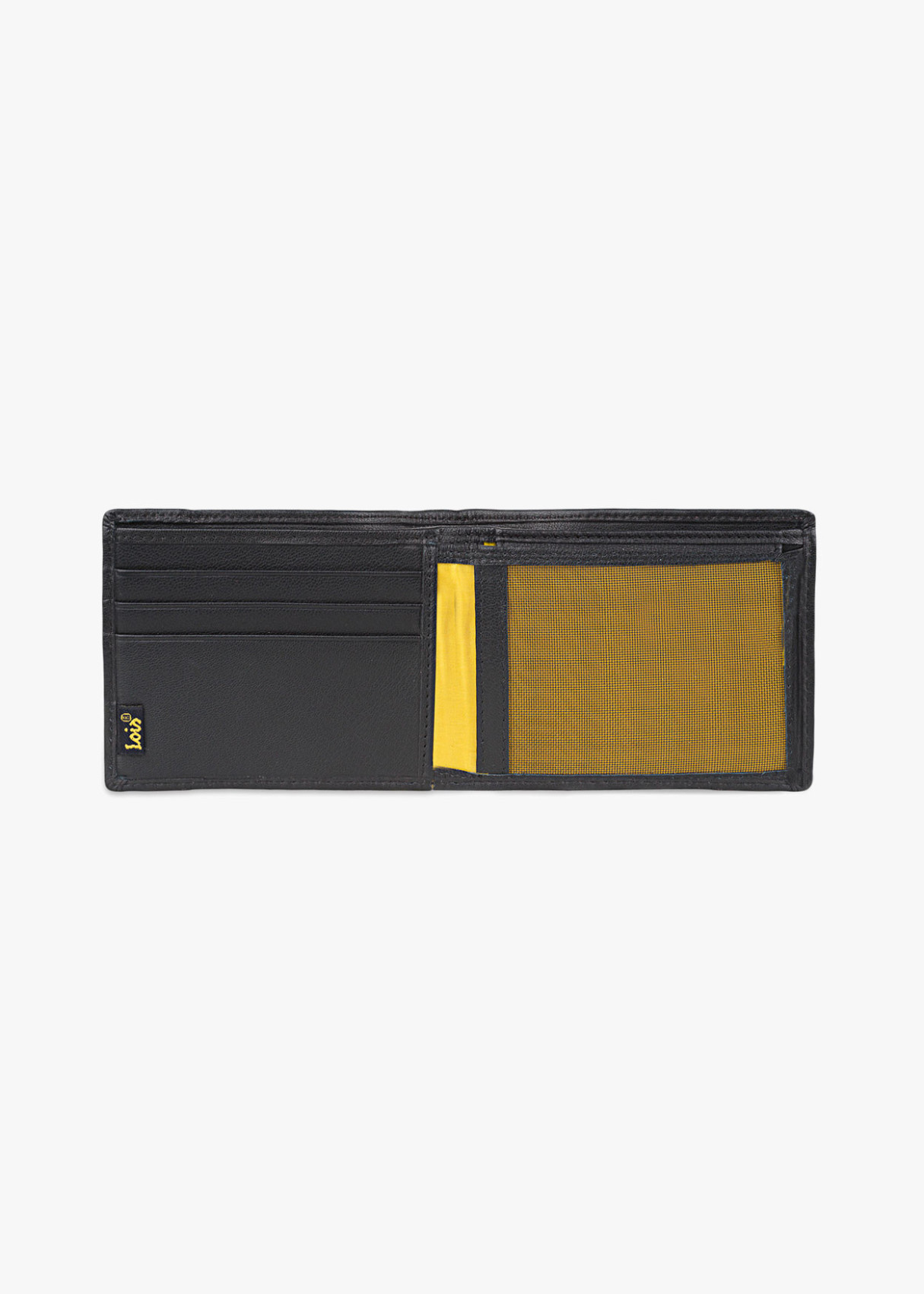 Cartera billetera de piel con compartimento y monedero negra