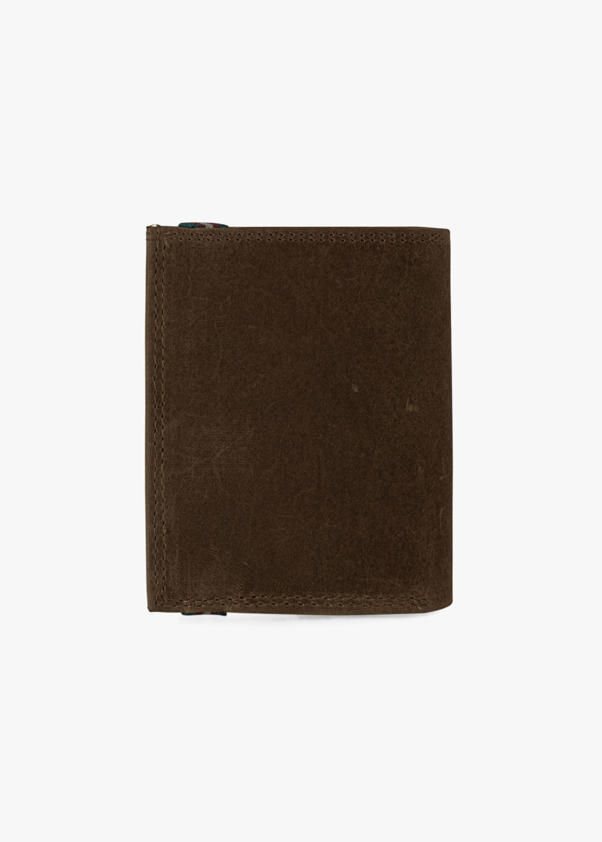 Cartera billetera con monedero cierre elástico de piel marrón