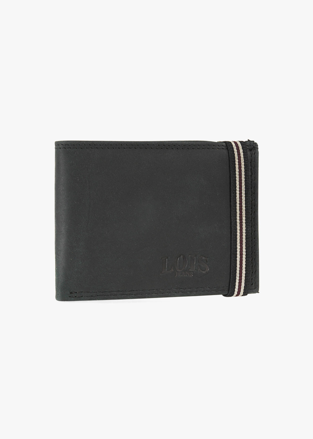 Cartera billetera con monedero cierre elástico a contraste de piel