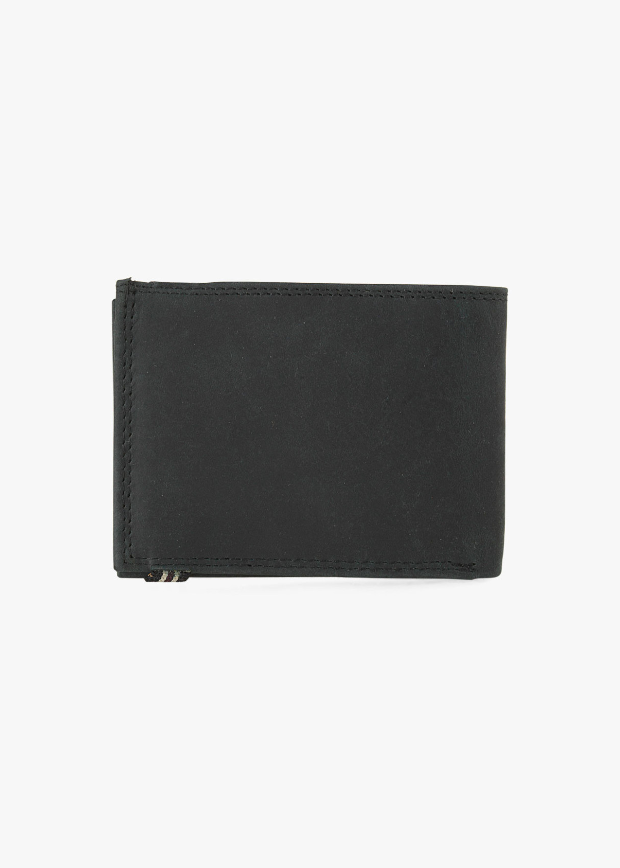 Cartera billetera con monedero cierre elástico a contraste de piel negro