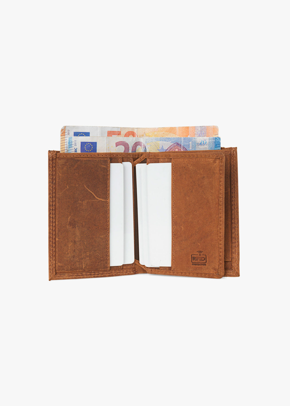 Cartera billetera de piel con monedero y cierre elástico de cuero