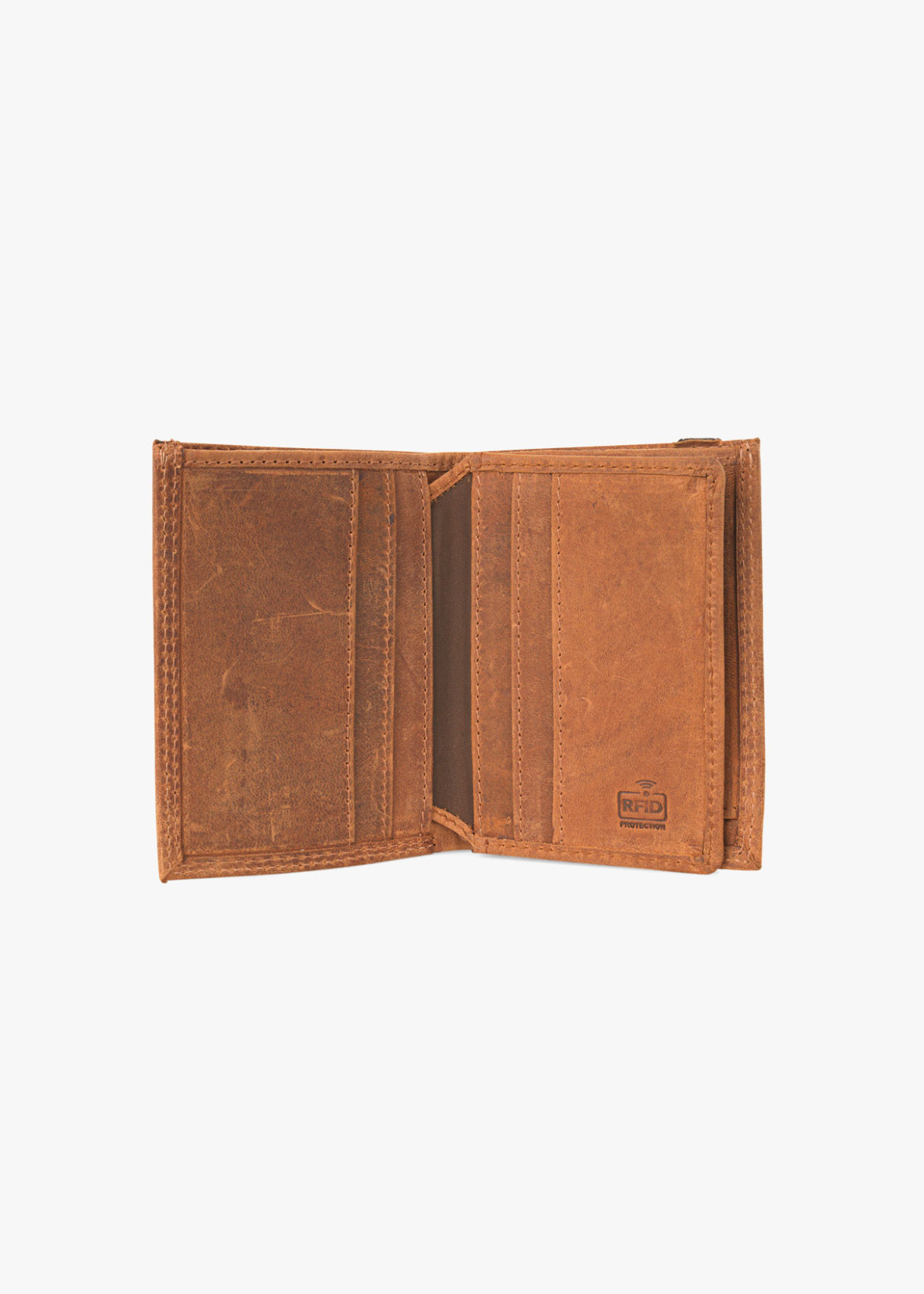 Cartera billetera de piel con monedero y cierre elástico de cuero