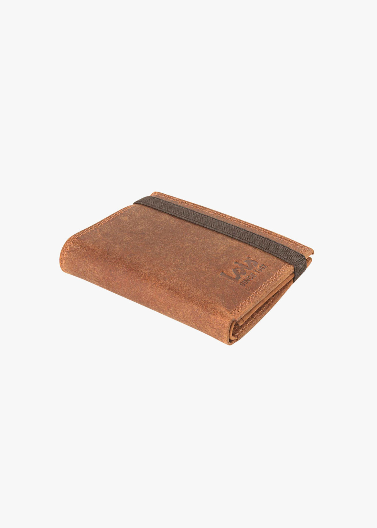 Cartera billetera de piel con monedero y cierre elástico de cuero