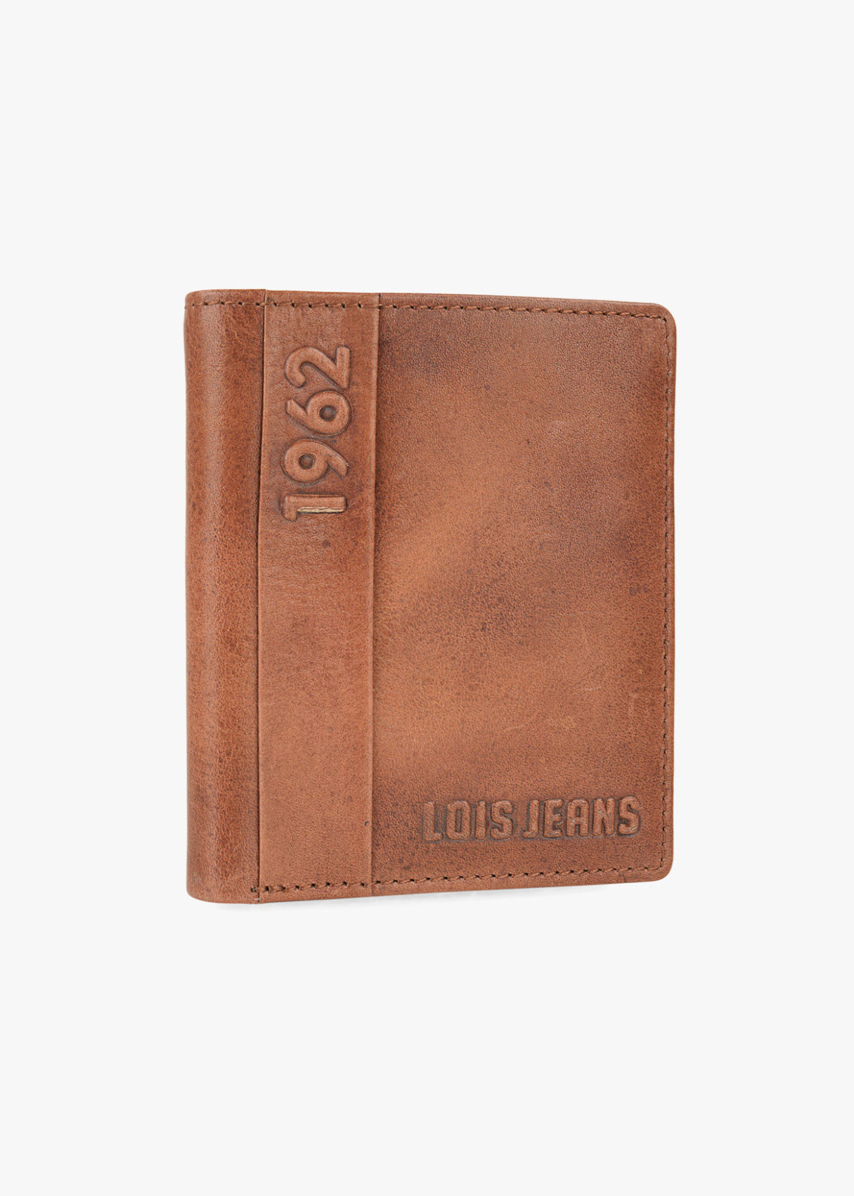 Cartera billetera de piel con monedero y compartimentos de cuero marrón