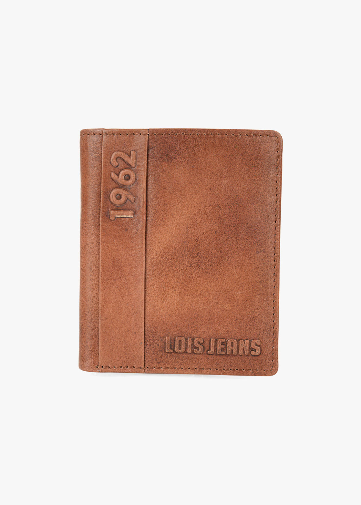 Cartera billetera de piel con monedero y compartimentos de cuero marrón