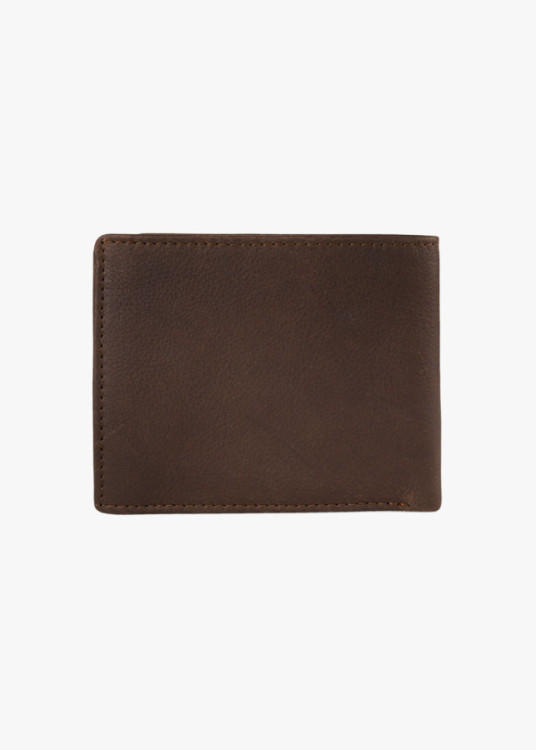 Cartera billetera con monedero y compartimentos horizontal marrón