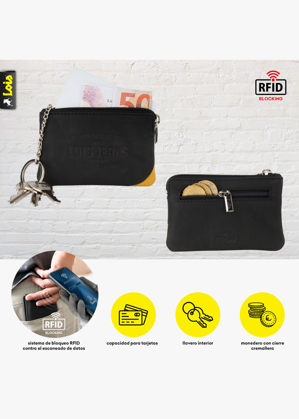 Cartera monedero negro