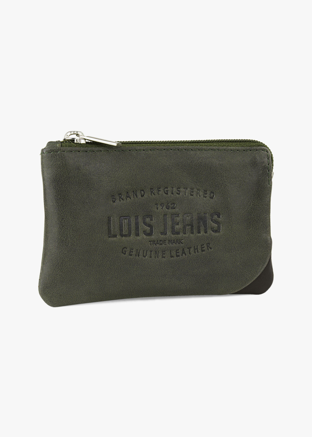 Cartera monedero con llavero verde