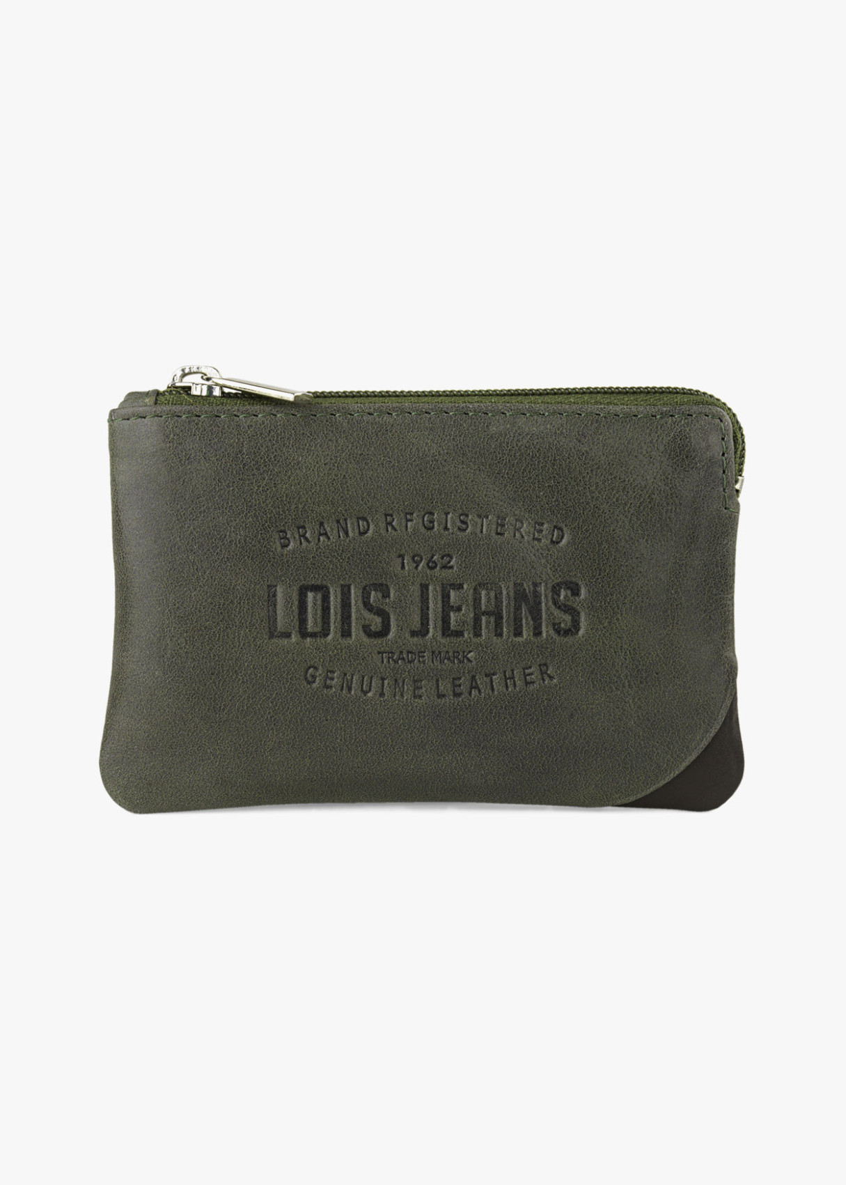 Cartera monedero con llavero verde