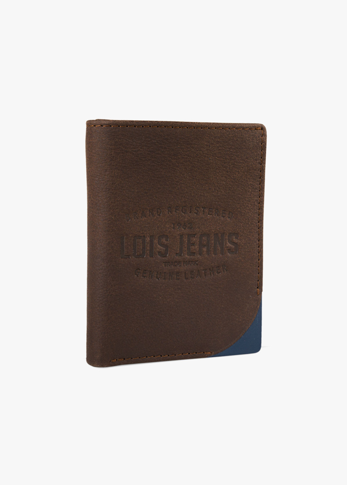 Cartera billetera con monedero y compartimentos vertical marrón