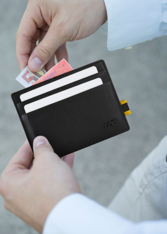 Cartera de Piel con Tarjetero y RFID Antiescaneo negra