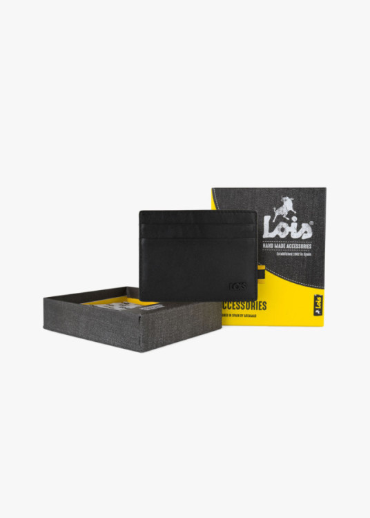 Cartera de Piel con Tarjetero y RFID Antiescaneo negra