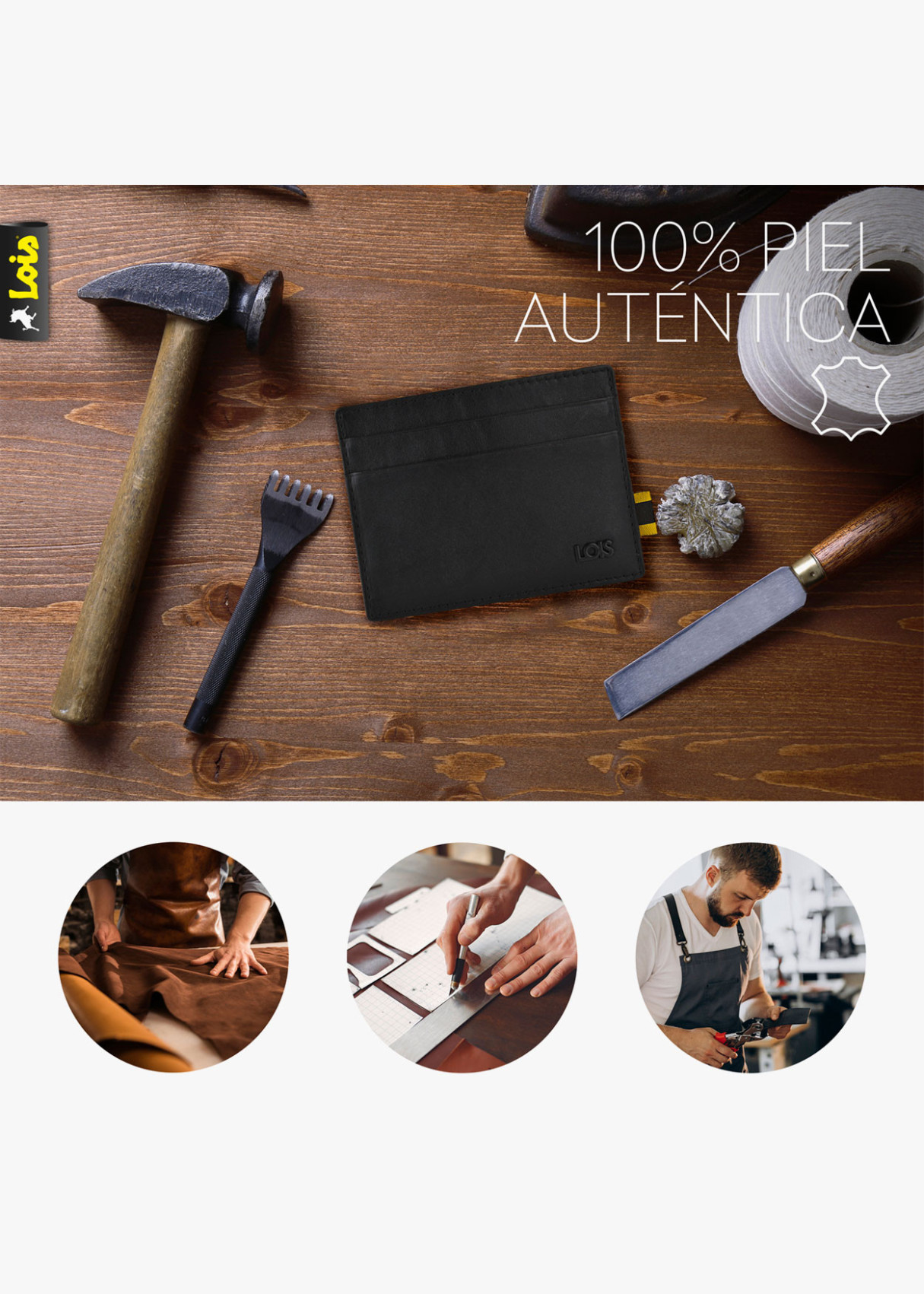 Cartera de Piel con Tarjetero y RFID Antiescaneo negra