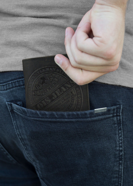 Cartera billetera de Piel Con Monedero Y Múltiples Compartimentos negra