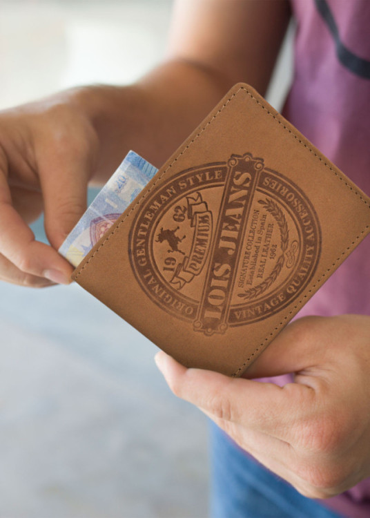 Cartera billetera de piel con Monedero Y Múltiples Compartimentos cuero