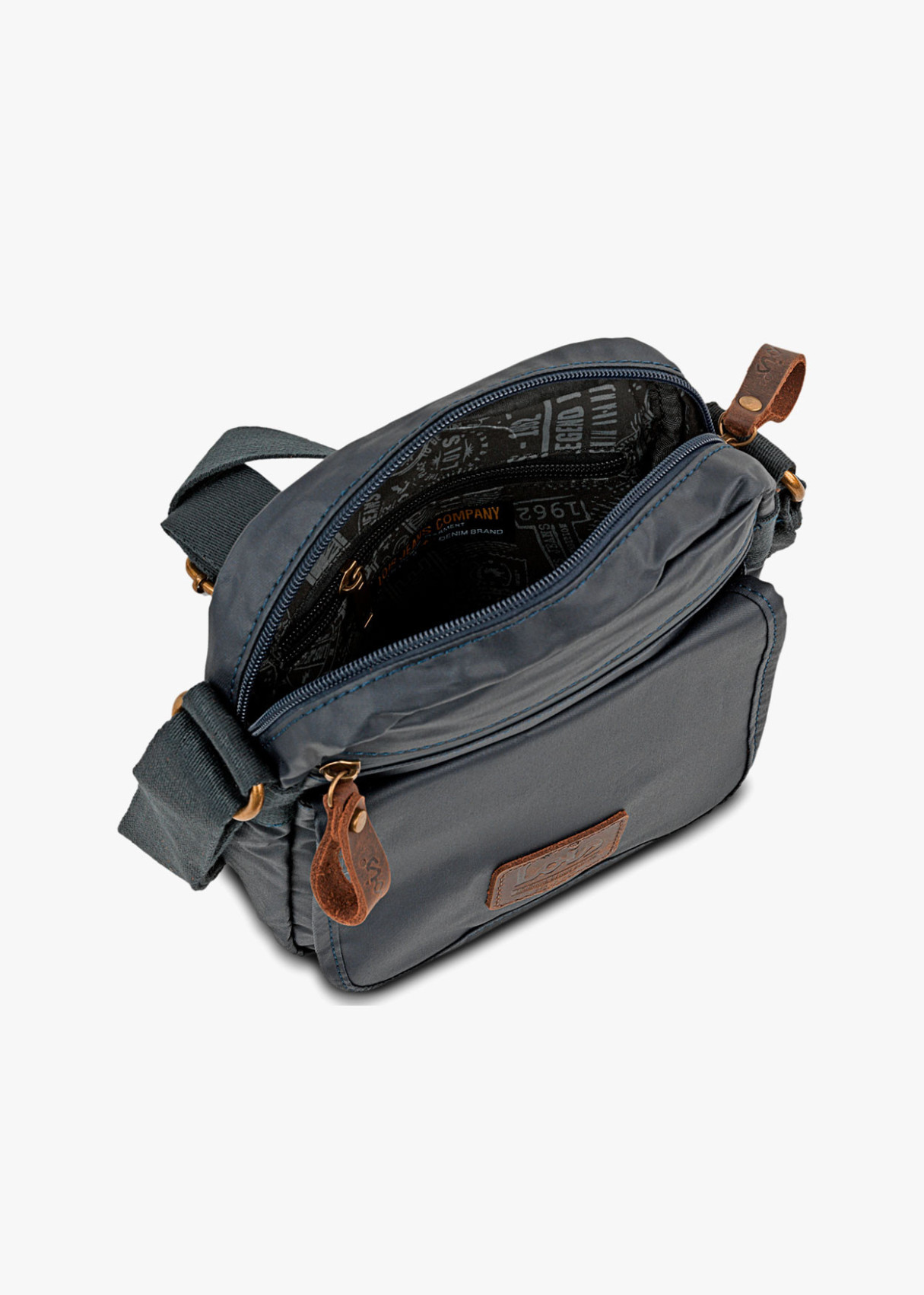 Bolso Bandolera de Lona con solapa azul
