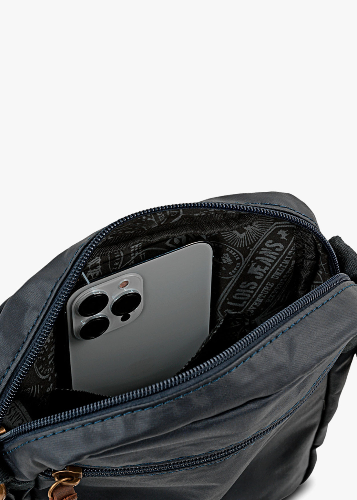 Bolso Bandolera de Lona con solapa azul