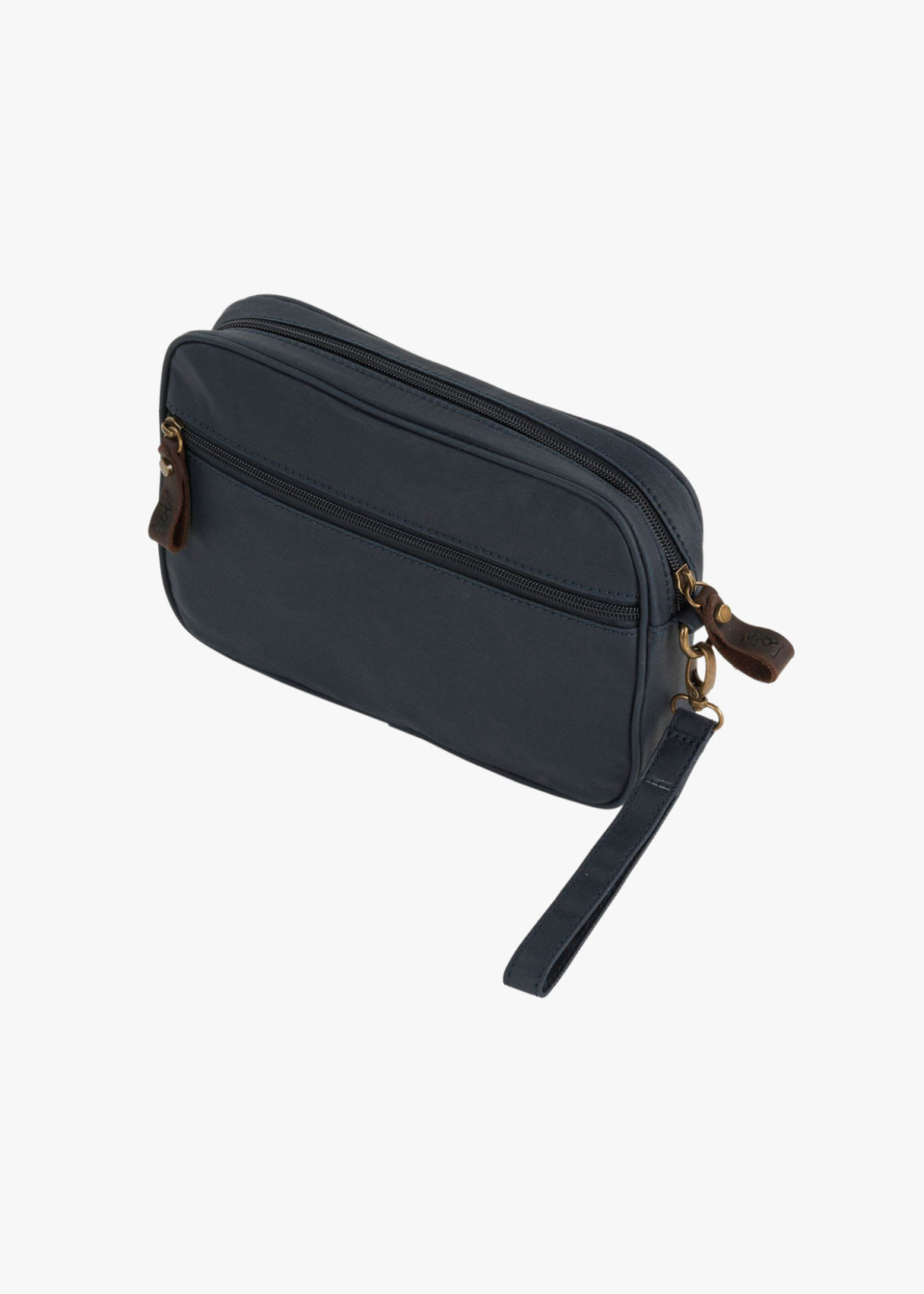 Cartera de mano de lona azul oscuro