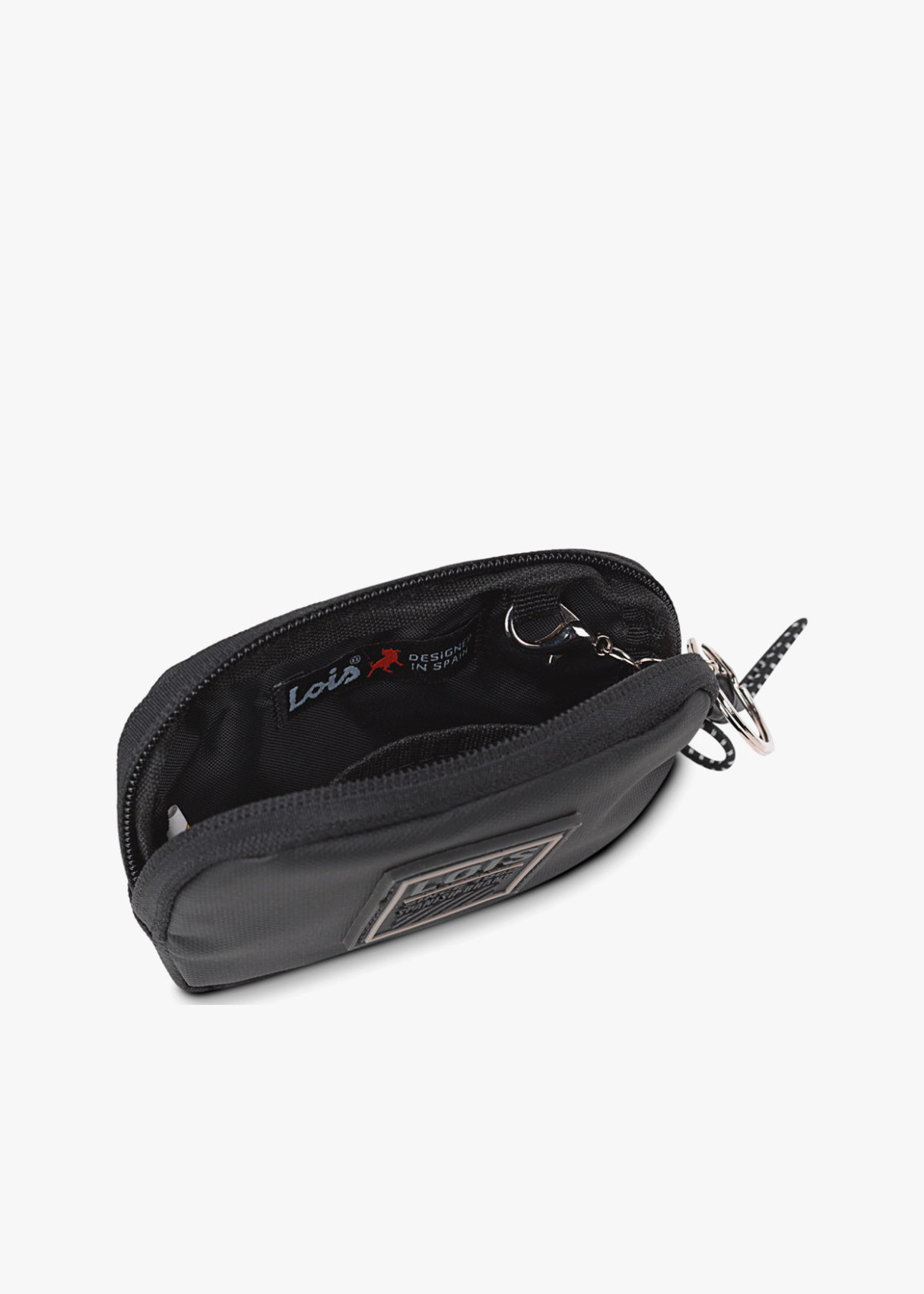 Monedero De Lona logo frontal negro