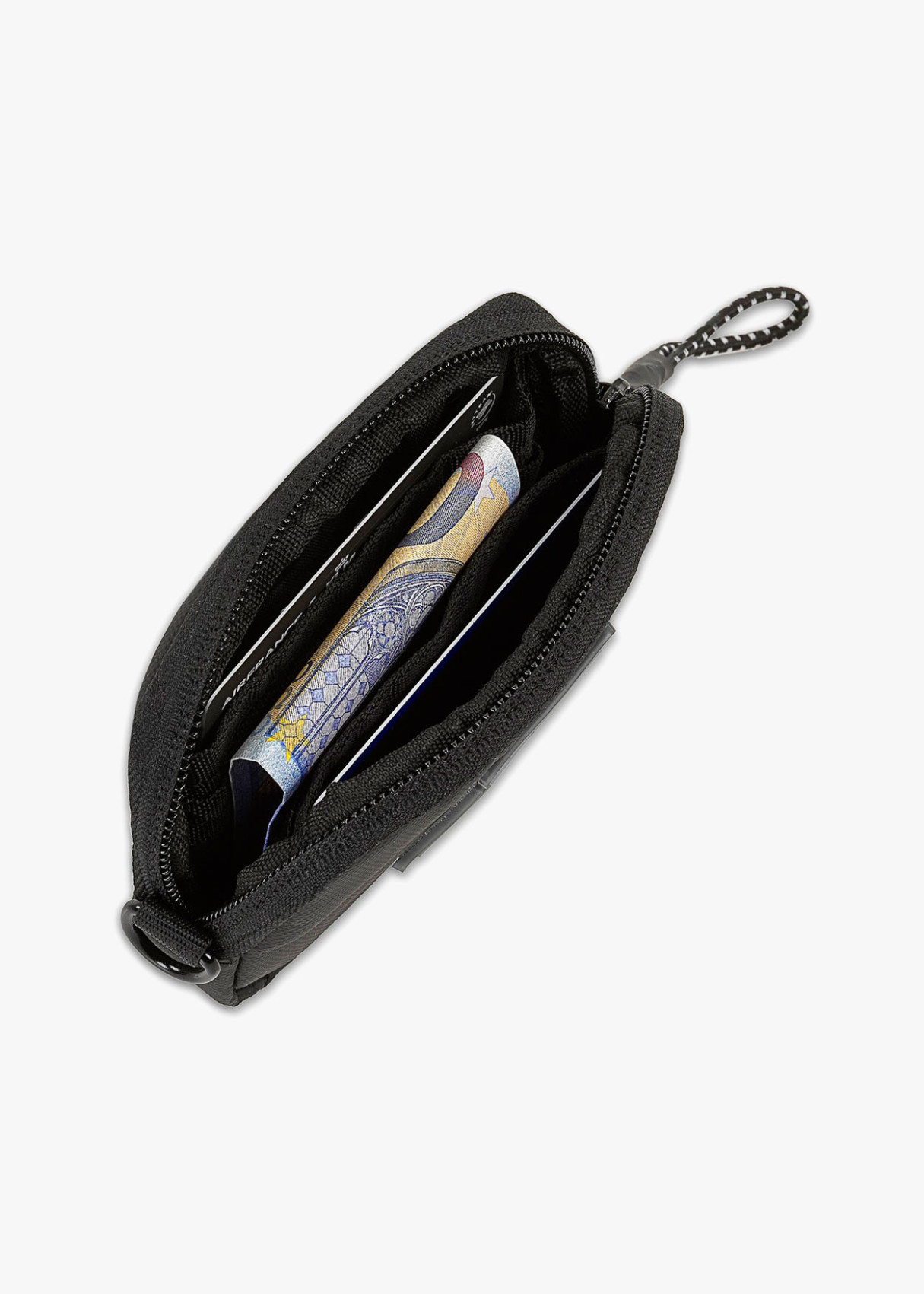 Monedero De Lona logo frontal negro
