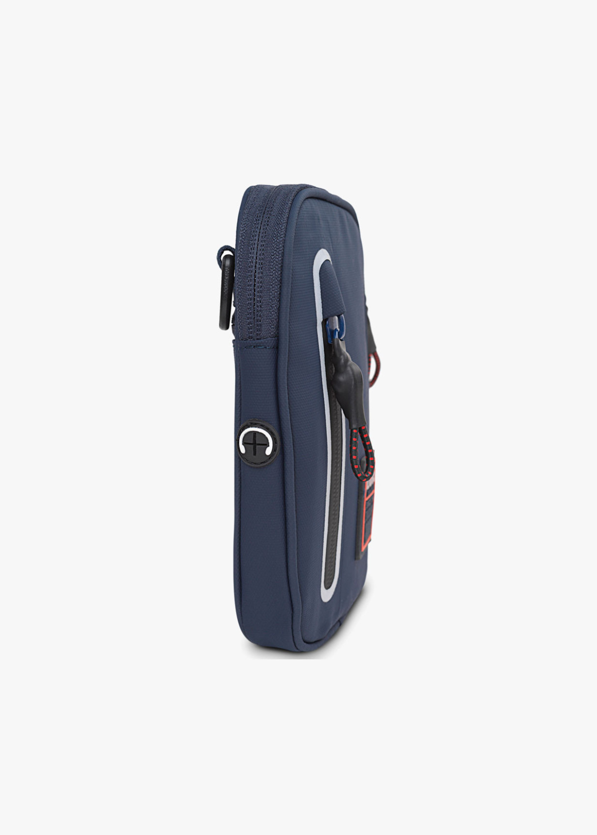 Bandolera Mini impermeable con cremalleras azul