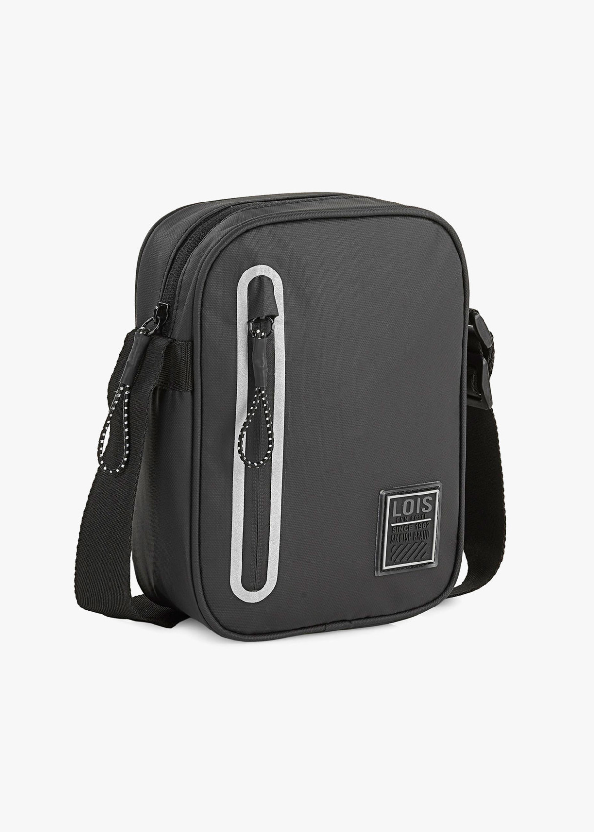 Bandolera impermeable con cremalleras negra