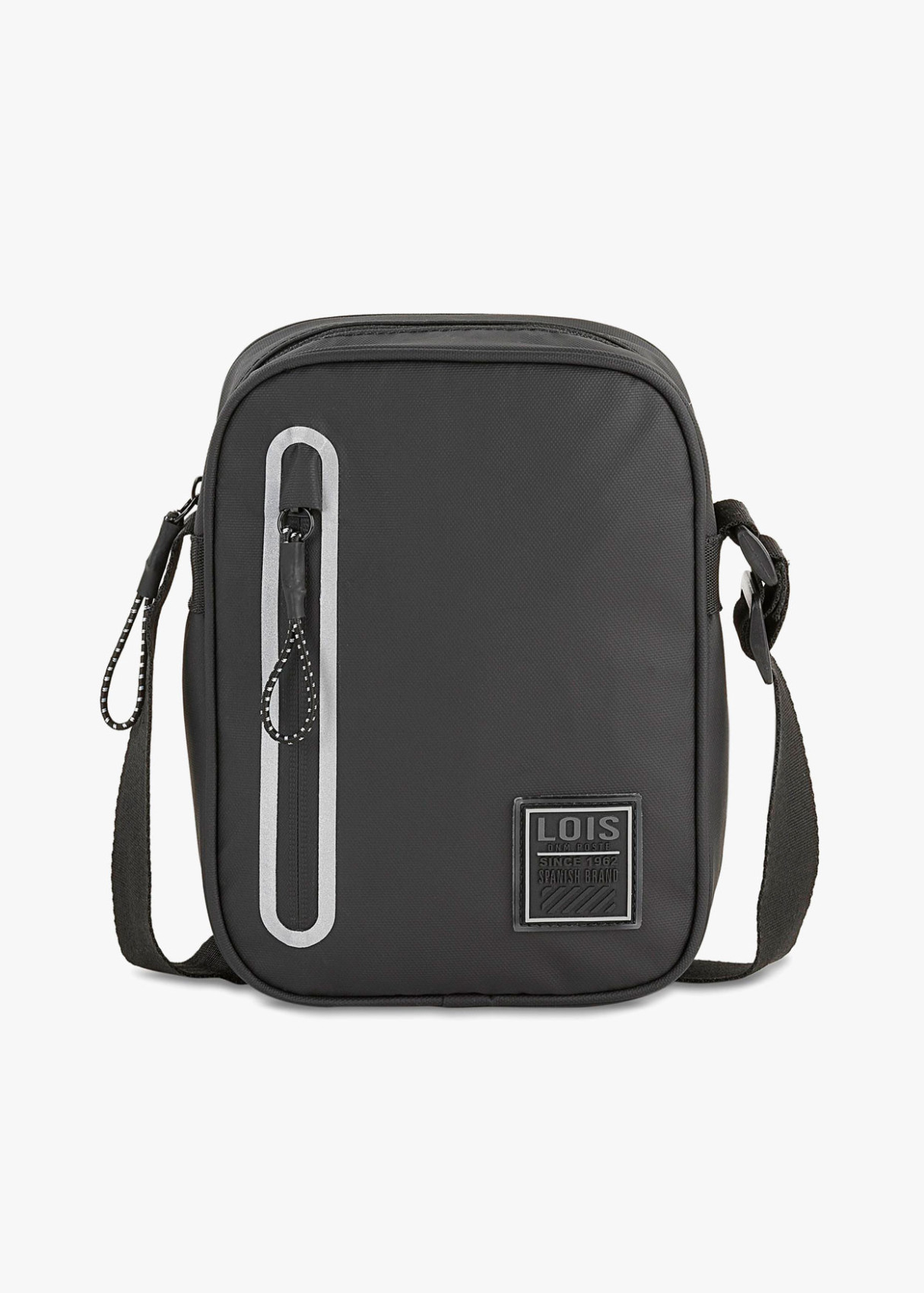 Bandolera impermeable con cremalleras negra