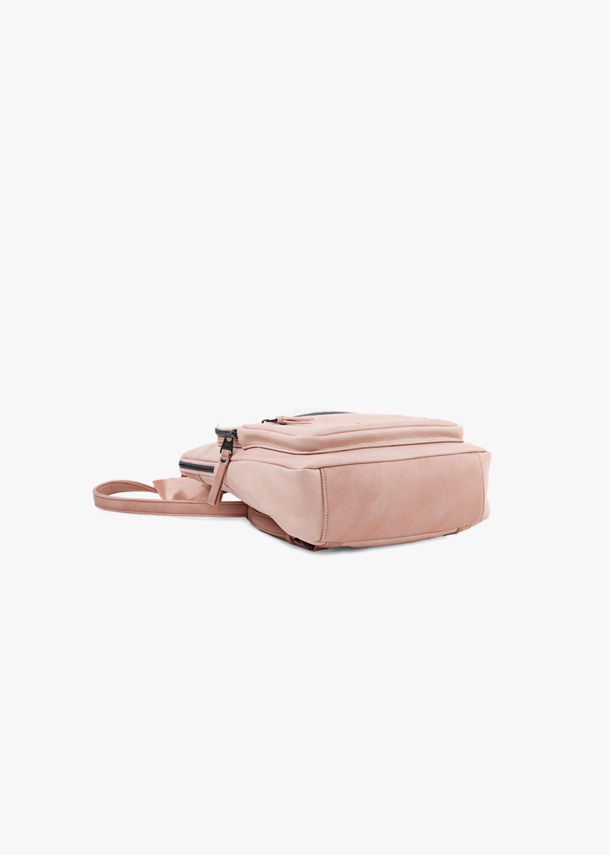 Mochila piel sintética estampado primavera rosa
