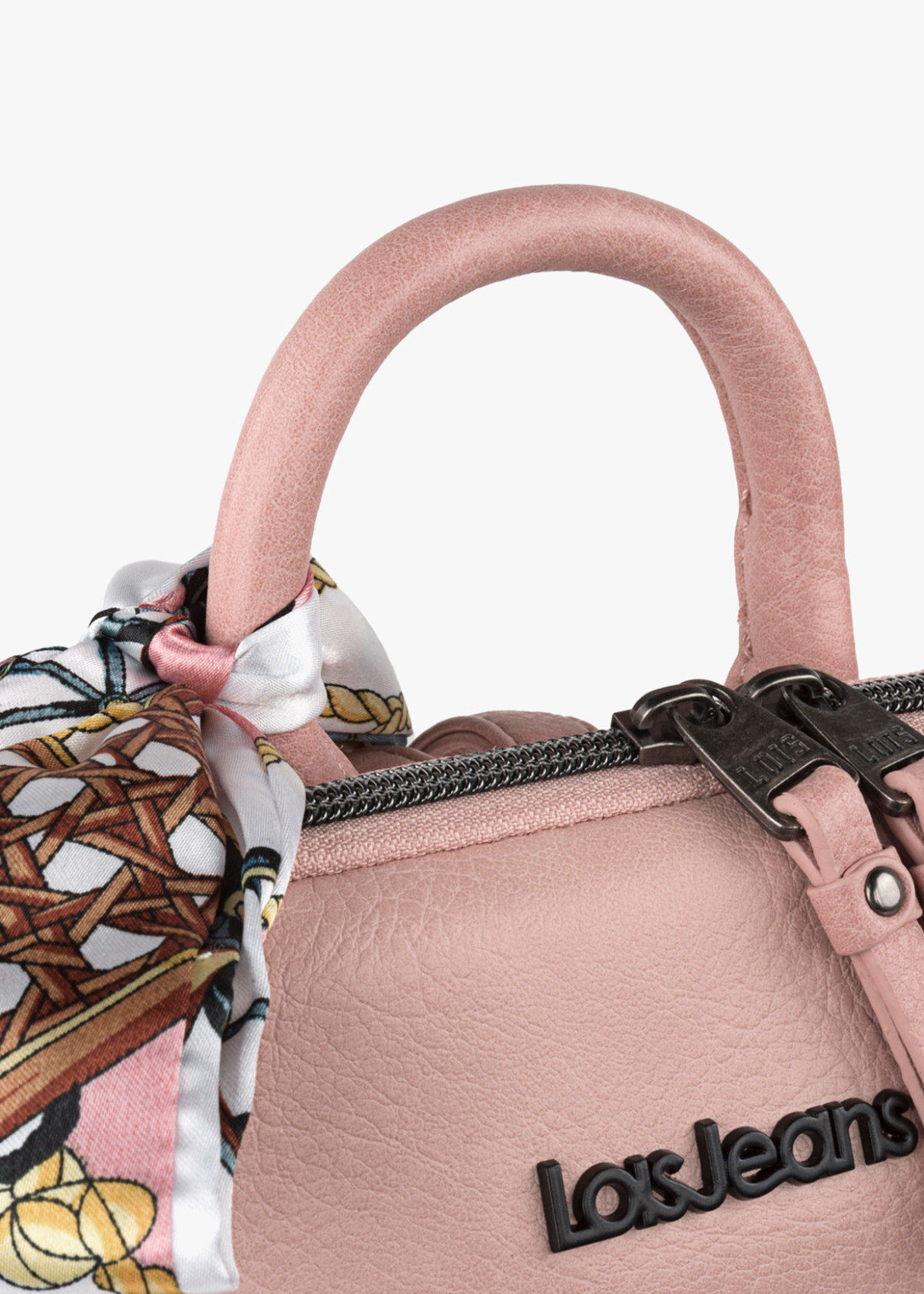Mochila piel sintética estampado primavera rosa