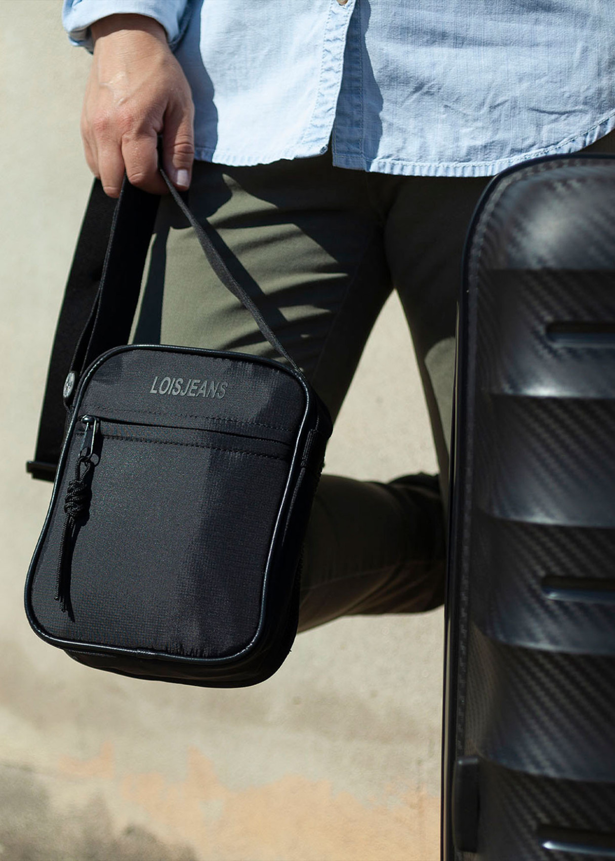 Bolso Bandolera Con Doble Compartimento negro