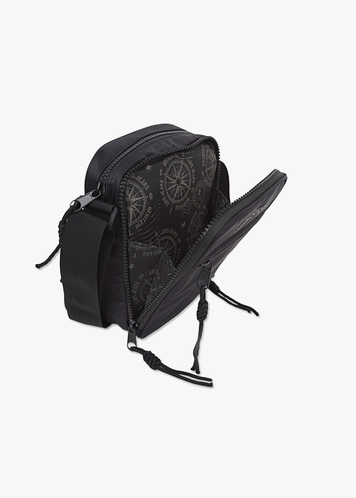Bolso Bandolera Con Doble Compartimento negro