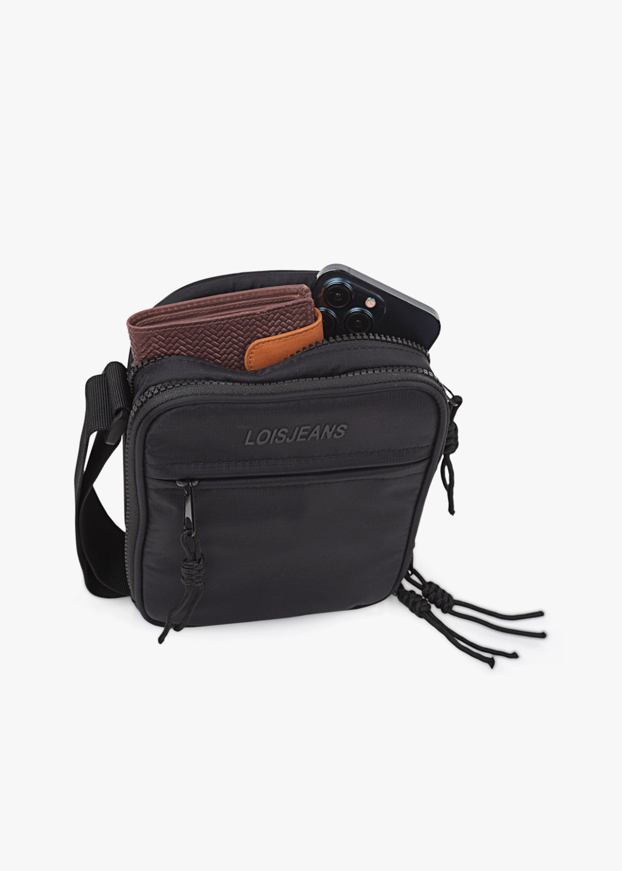 Bolso Bandolera Con Doble Compartimento negro