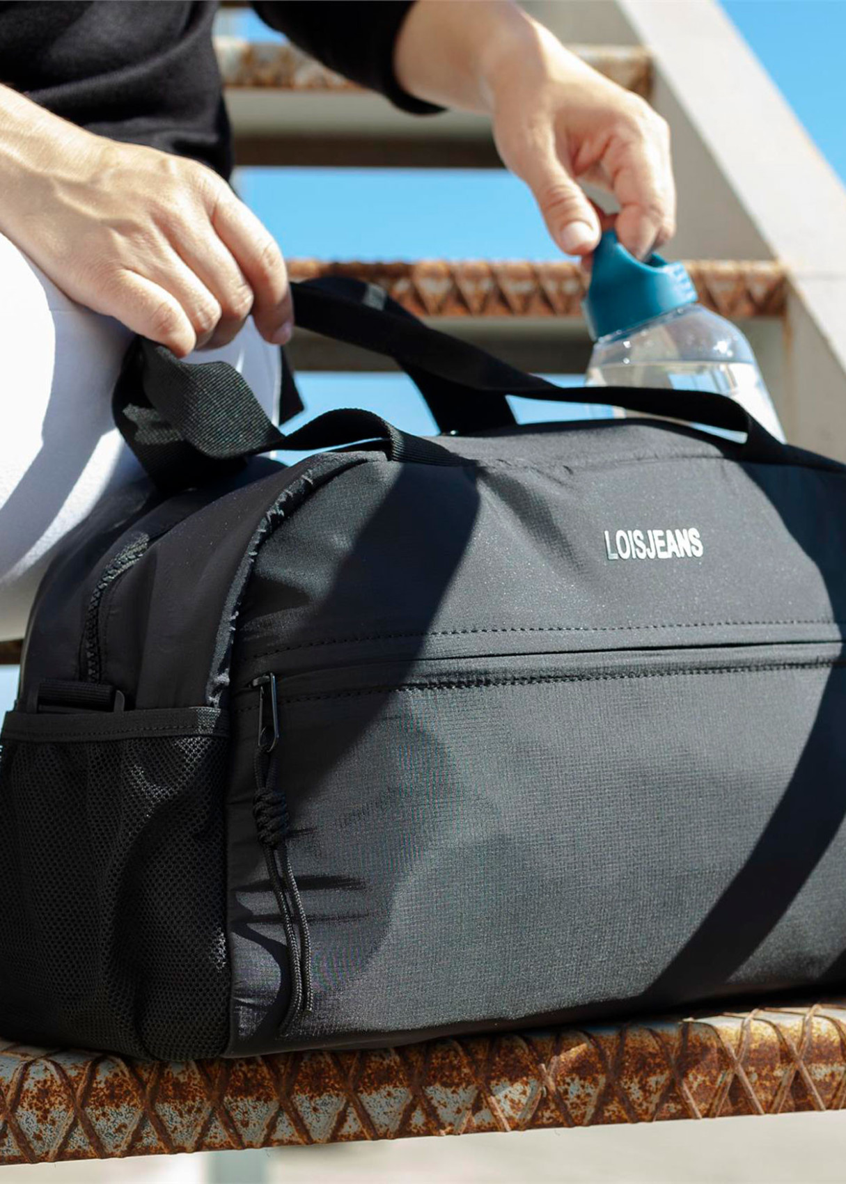 Bolsa De Viaje Para Cabina con Doble tirador y cremalleras negra